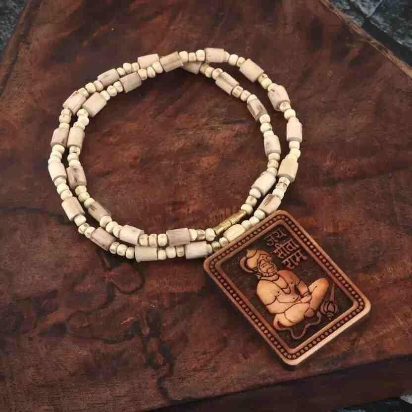 Tulsi Kanthi Mala With Hanuman ji Locket Pendant ( Pack Of 2)