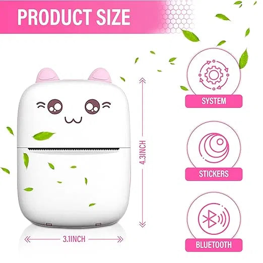 Bluetooth Mini Printer for Students | Inkless Wireless Thermal Printer